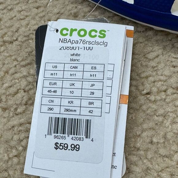 NWT Crocs Blue Red NBA Philadelphia 76ers Classic Clogs Unisex Sz M11.0/W13.0 - Picture 6 of 7